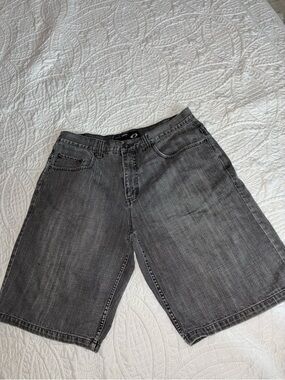 Vintage Anchor Blue Beyond Baggy Black Denim Jean Shorts Sz ✅ 36 Y2K SMALL FLAW✅